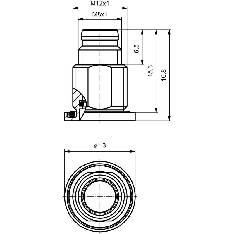 2424540000 - 6mm M8 Plug Nickel-Plated Housing, RoHS Compliant  (Pack of 25)