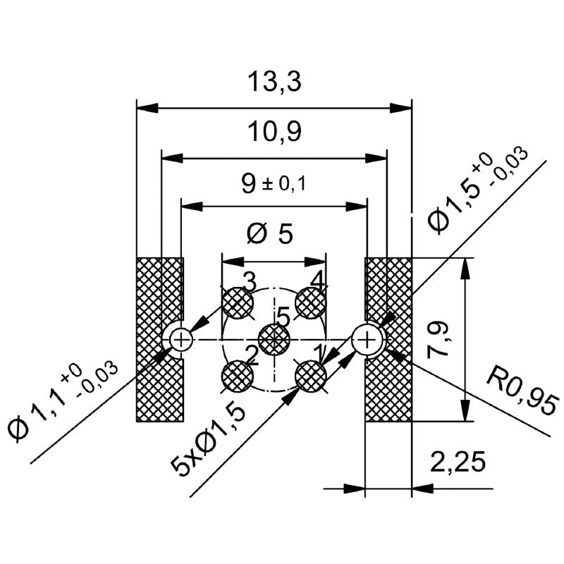 2422390000 - M12 5-Pole Plug Connector with M14 Thread and IP67 Rating  (Pack of 25)