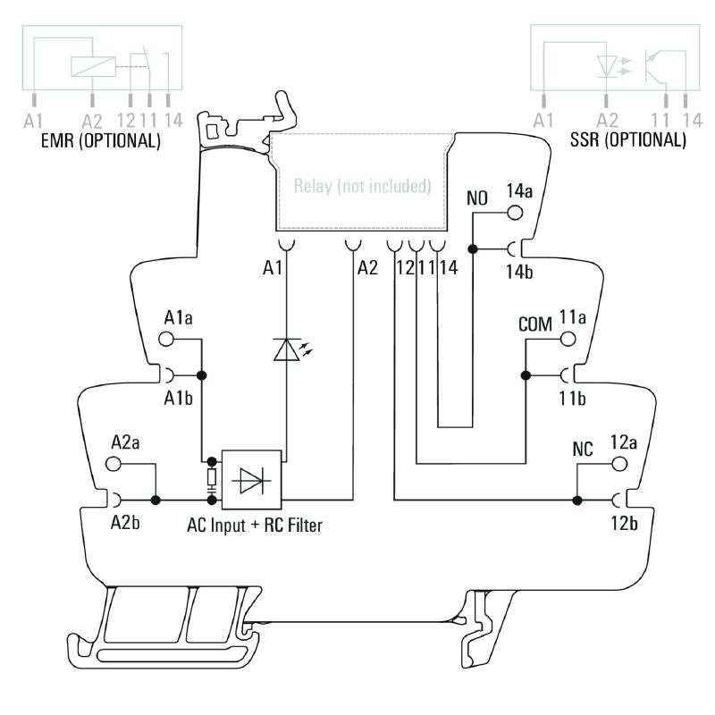 2618880000 - 120V AC Relay Socket with 1 CO Contact, 10A Rating  (Pack of 10)