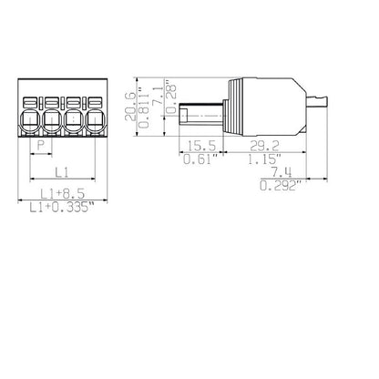 2548880000 - 7.62mm PCB Connector, 3-Pole, 180° Push In Design  (Pack of 84)