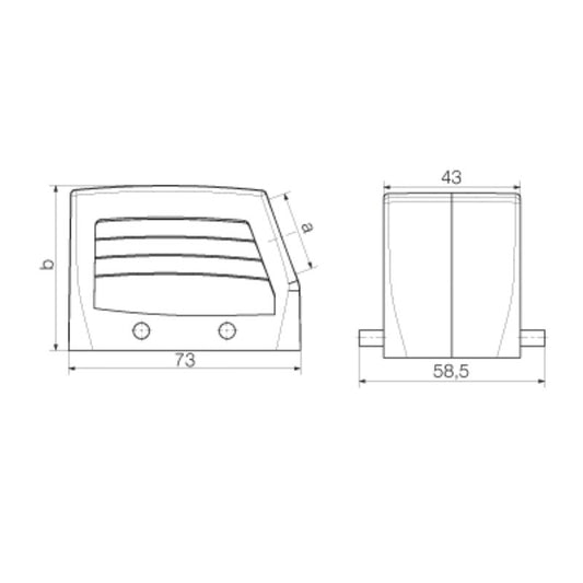 1654150000 - IP65 Diecast Aluminum Plug Enclosure with Side Cable Entry