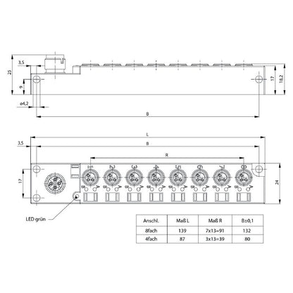 2512810000 - M12 Connector with LED Indicators, 30V Max, RoHS Compliant