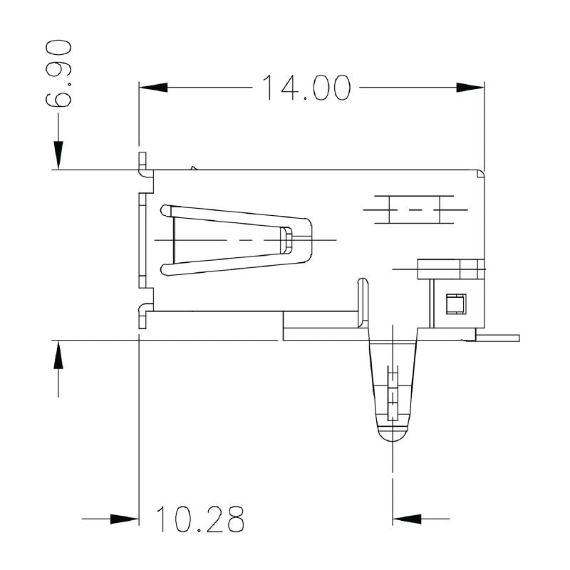 2563720000 - 90° USB 2.0 Type A Connector for PCB Assemblies  (Pack of 100)