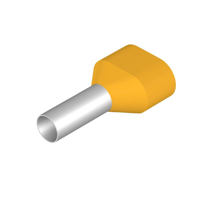 9004720000 - Yellow Twin Wire Ferrule, 11.4mm Collar Height, RoHS Compliant  (Pack of 100)
