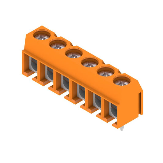 1234680000 - 5mm Pitch 6-Pole PCB Terminals with Pressure Clamp 90° Orientation  (Pack of 100)