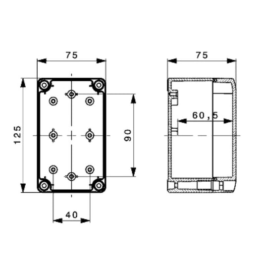 9535180000 - 75mm Polycarbonate Empty Enclosure for Versatile Applications