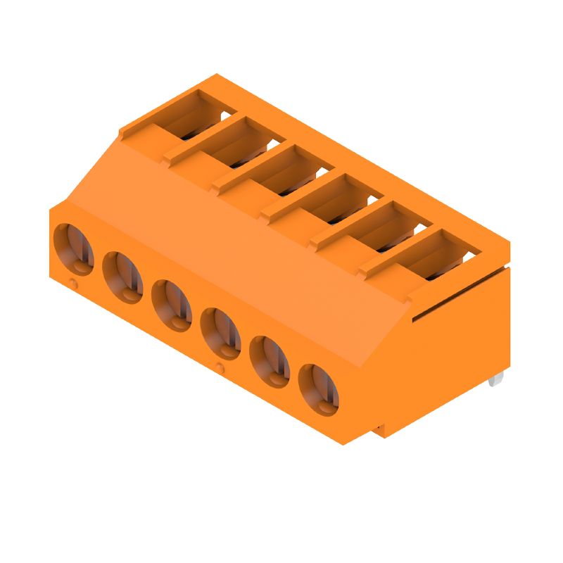 2429540000 - 5.00mm 6-Pole PCB Terminal with 180° Angle, Orange  (Pack of 60)
