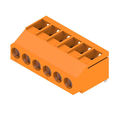 2429540000 - 5.00mm 6-Pole PCB Terminal with 180° Angle, Orange  (Pack of 60)