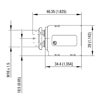 1400620000 - IP67 M12 to RJ45 Adapter, Class EA, Zinc Diecast