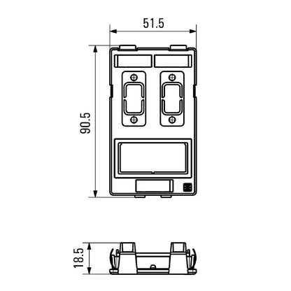 1450680000 - Unshielded FrontCom Insert Plate for Power & Signal Connectors