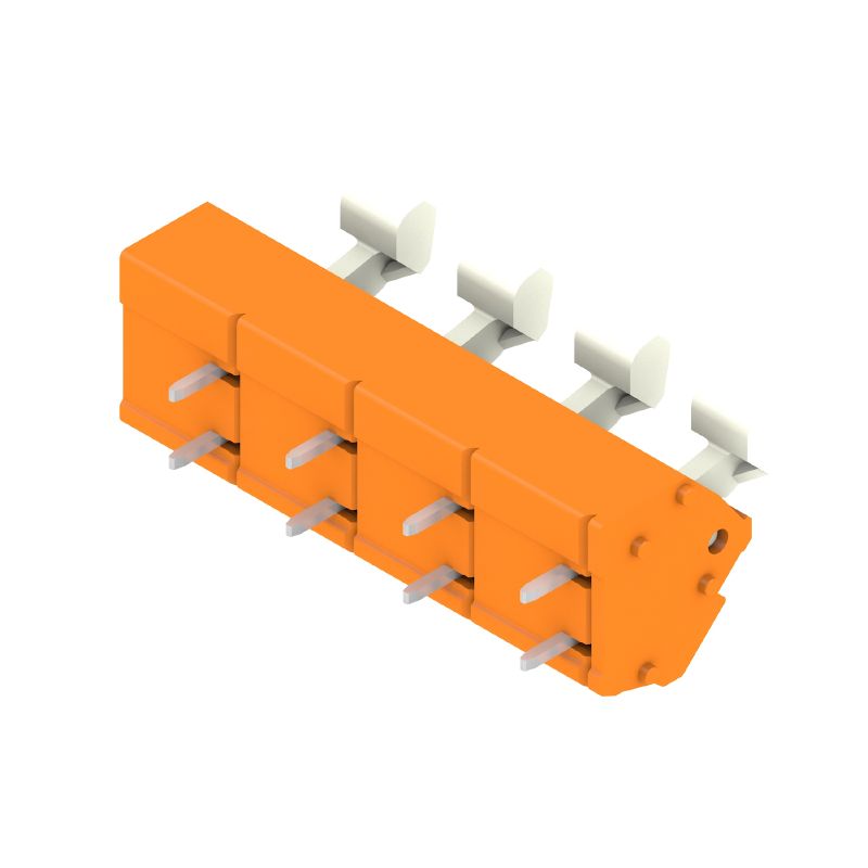 1953950000 - 4-Pole Orange PCB Terminal, 3.5mm Pin, 135° Angle  (Pack of 100)