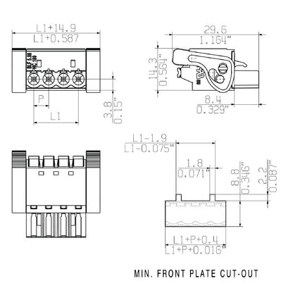 1014910000 - 5.08mm 19-Pole Female PCB Connector, 180-Degree Push In  (Pack of 12)