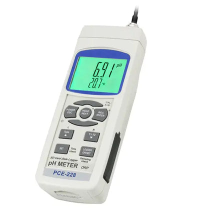 PCE-228-KIT - Portable pH Meter Kit with Data Logging & Temperature Sensor