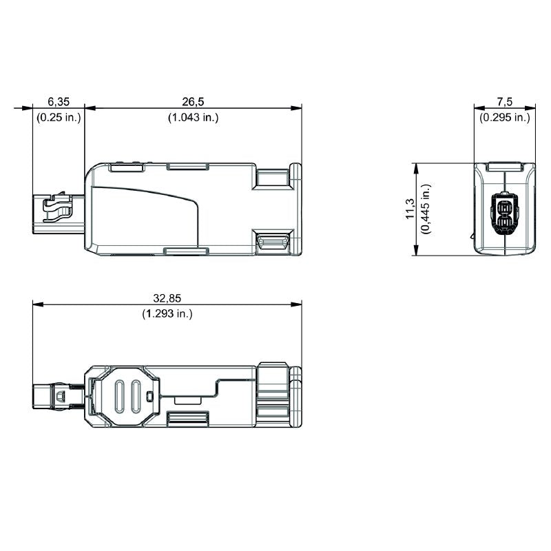 2726040000 - IEC 63171-2 2-Core Field-Attachable Plug, -40°C to 85°C