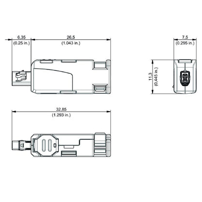 2726040000 - IEC 63171-2 2-Core Field-Attachable Plug, -40°C to 85°C