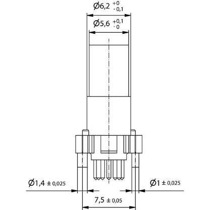2424130000 - M8 5-Pole PCB Connector, IP67, RoHS Compliant  (Pack of 25)