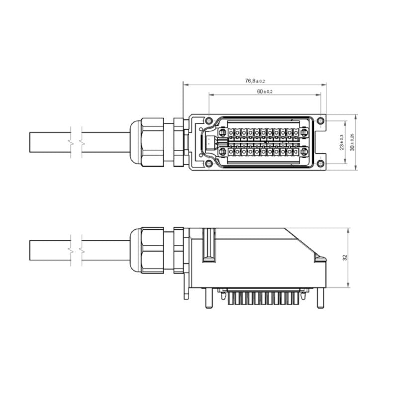 2819220000 - 10m M8 Passive Distributor with 4 Poles & 6 Contact Sockets