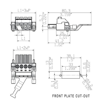1933460000 - 7.62mm Female PCB Connector with 6 Poles and 180° Yoke  (Pack of 25)