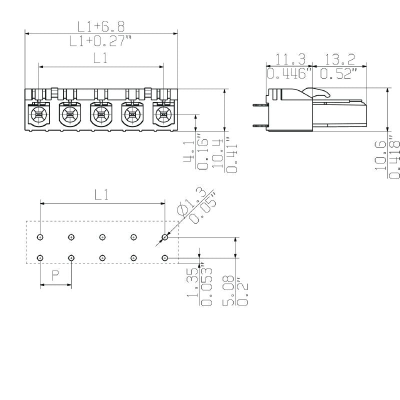1122090000 - 4-Pole Female Header PCB Connector with 180° Angle  (Pack of 60)