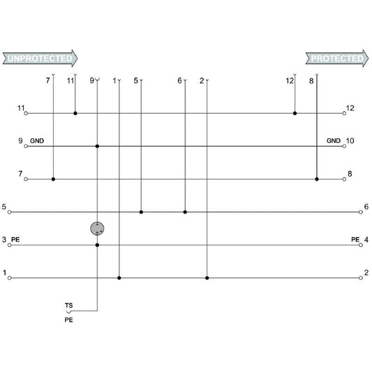 8924300000 - Flange-Mounted Surge Protector Base for 4 Cables