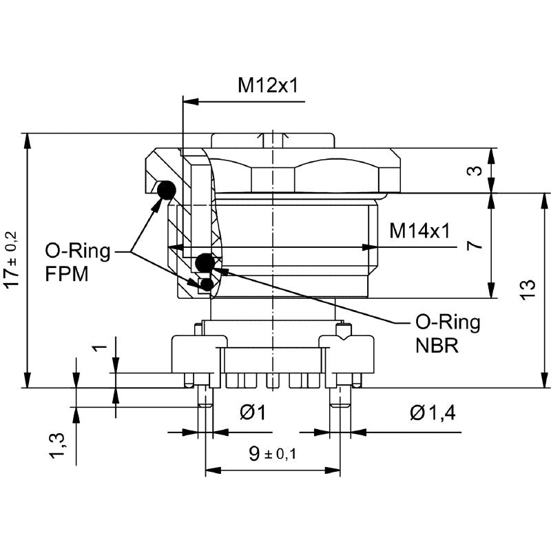 2423080000 - M12 8-Pole PCB Connector, IP67 Rated, 30V, 250V Max  (Pack of 25)