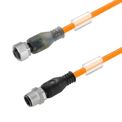 2812570250 - 2.5m Shielded M12 Sensor Cable with 4 Poles and LED