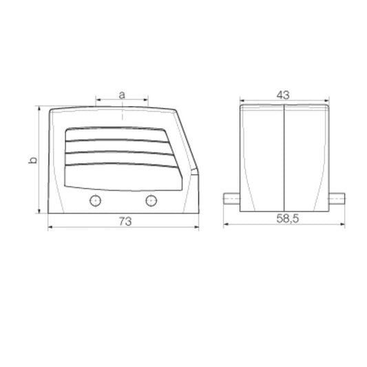 1654240000 - IP65 Enclosure for Size 4, Top Cable Entry