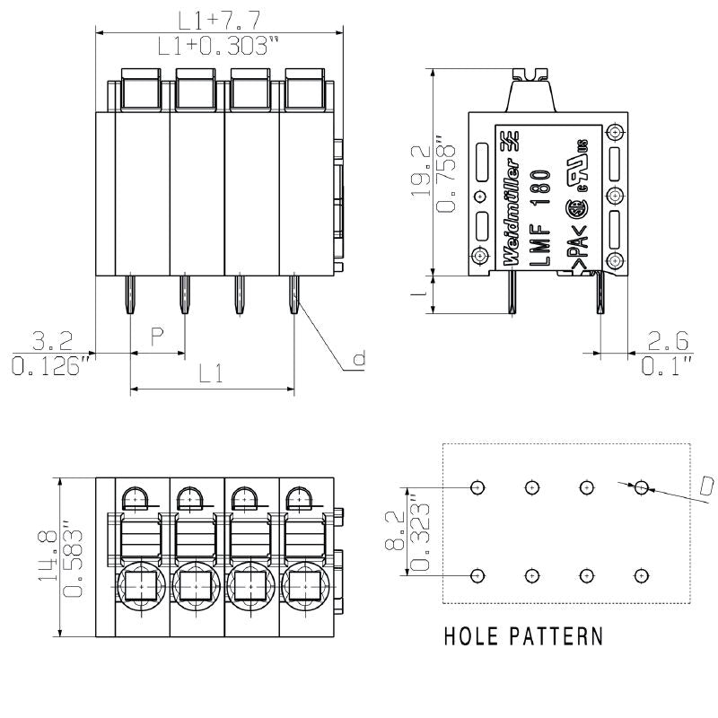 2551940000 - 5.08mm PCB Terminal, 11 Poles, 3.5mm Pins  (Pack of 25)
