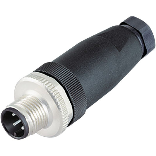 1906390000 - M12 A-Coded Connector, IP67, 4-6mm Cable, Gold-Plated Contacts