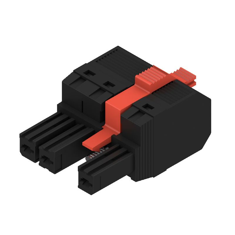 1060640000 - 7.62mm 3-Pole PCB Connector, 180° Orientation, Push-In Design  (Pack of 50)