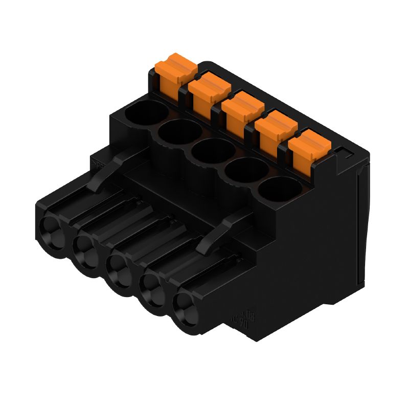 1000060001 - 5.08mm Female PCB Connector with 90° Push-In Design  (Pack of 72)