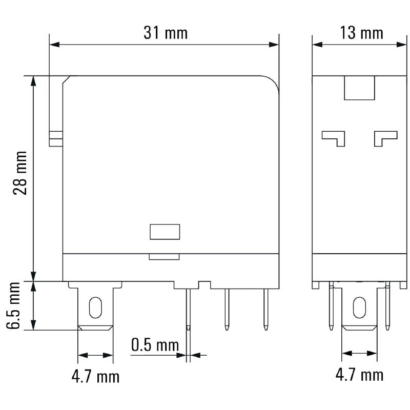 7760056303 - D-Series 12V DC Relay with 10A Rating and 4.7mm Connections  (Pack of 20)