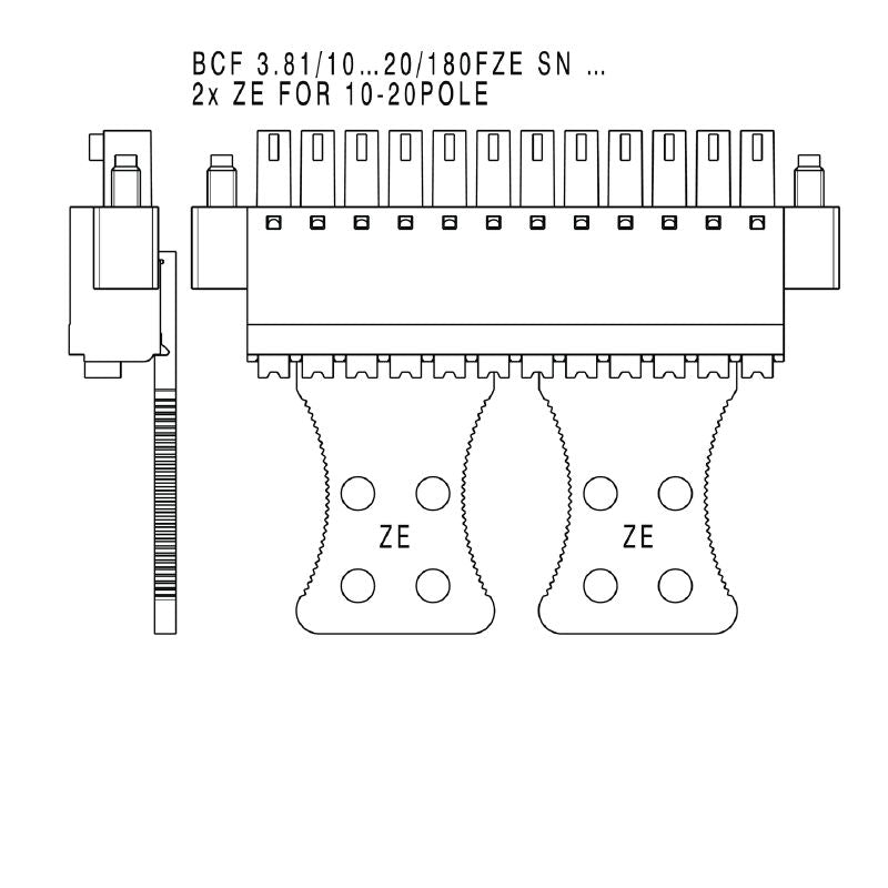 1236100000 - 3.81mm 17-Pole PCB Connector, 180° Push-In Design  (Pack of 50)