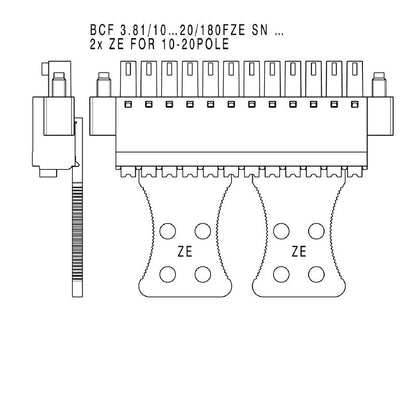 1236100000 - 3.81mm 17-Pole PCB Connector, 180° Push-In Design  (Pack of 50)