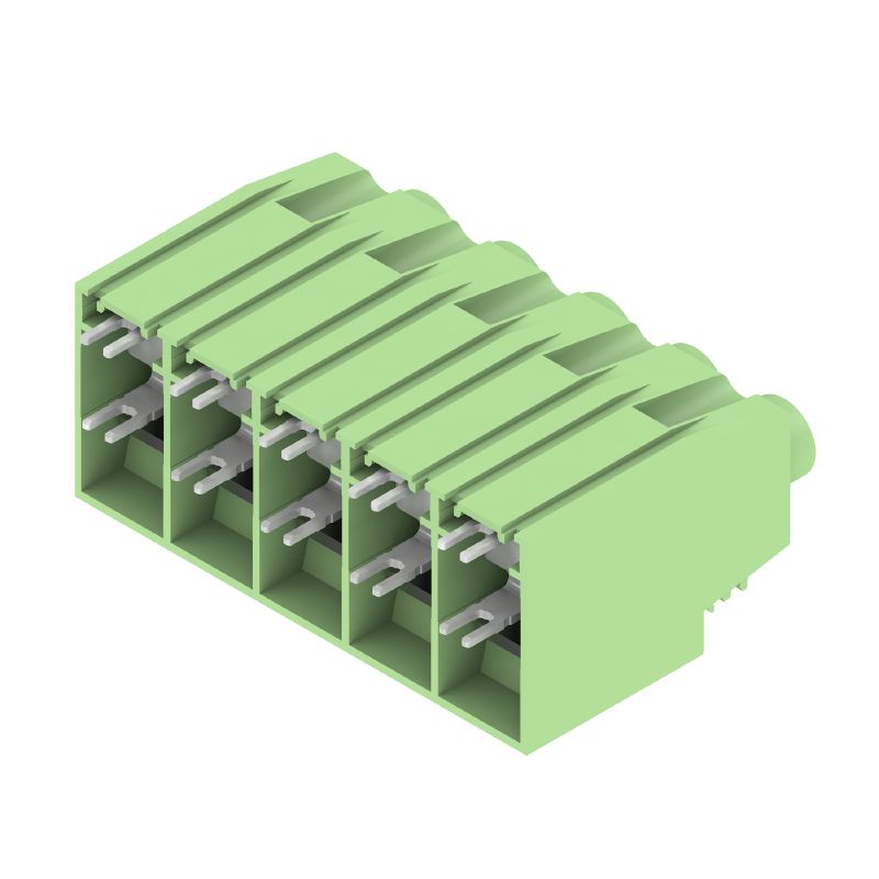 1386270000 - 15mm Green PCB Terminal for 5 Poles, 90° Angle  (Pack of 16)