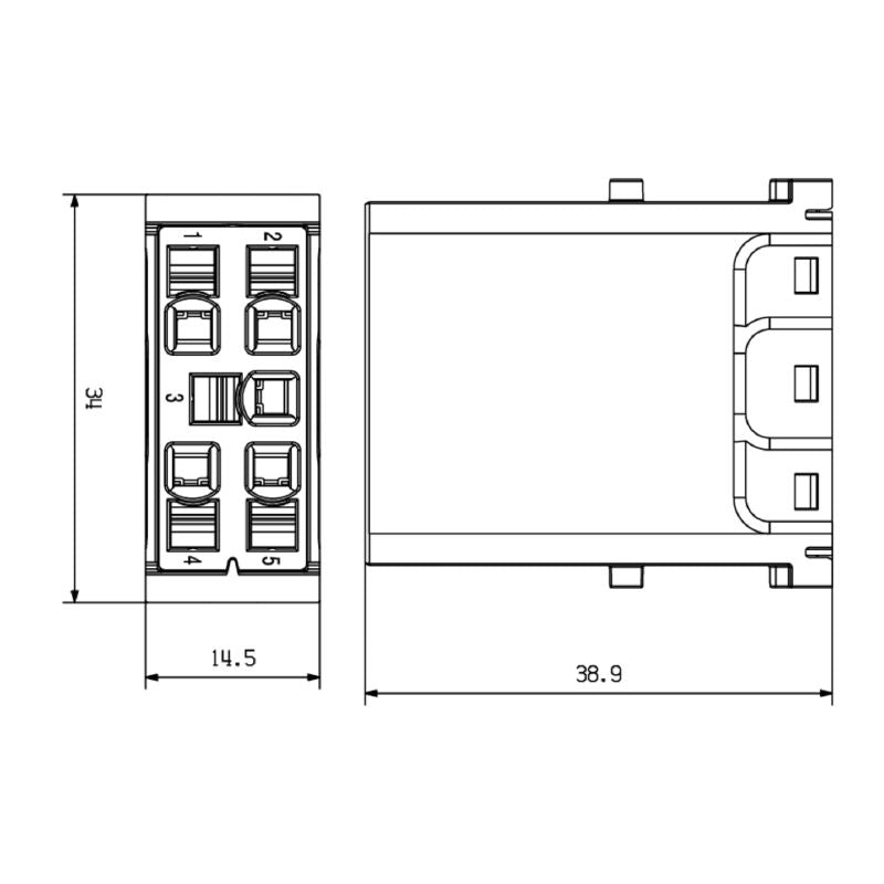 2636180000 - 5-Pole Signal Module, 400V, 16A with PUSH IN Connection