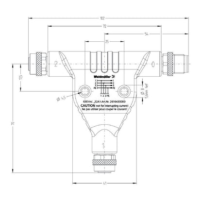 2616430000 - RoHS Compliant M12 Y Connector with UL Certification