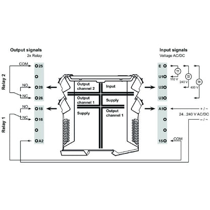 7760054359 - Dual Relay Monitoring for AC/DC Voltage with Time Delay