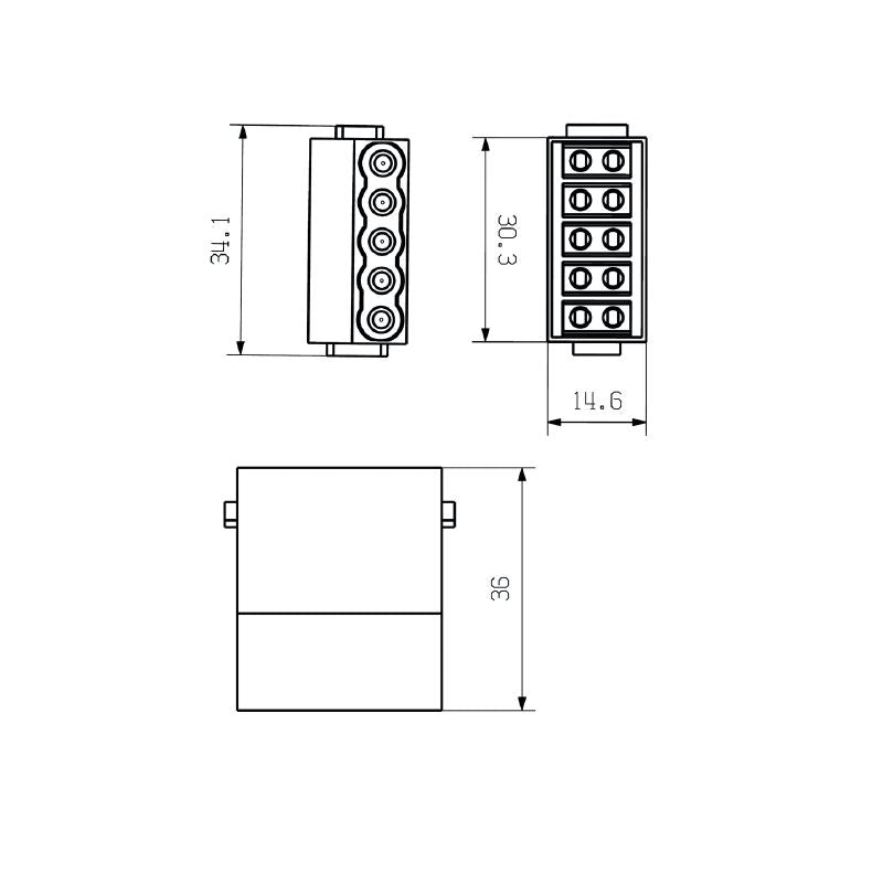 2748400000 - 5-Pole Signal Module, 16A, PUSH IN Connection at 230V