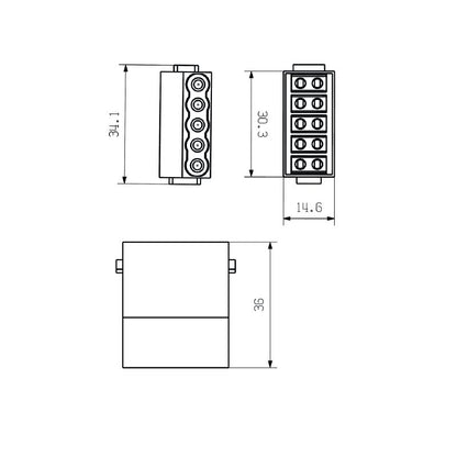 2748400000 - 5-Pole Signal Module, 16A, PUSH IN Connection at 230V