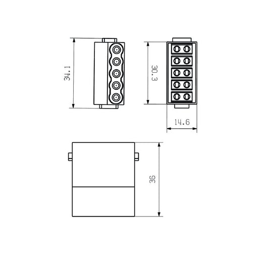 2748400000 - 5-Pole Signal Module, 16A, PUSH IN Connection at 230V