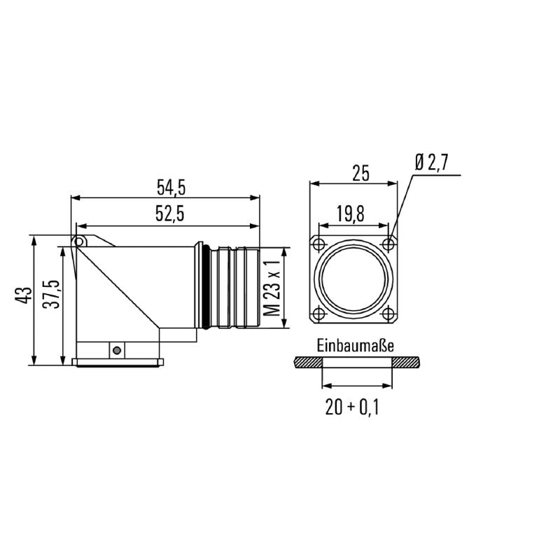 1170330000 - Compact 25x25 Sensor Connector with Copper-Zinc Housing