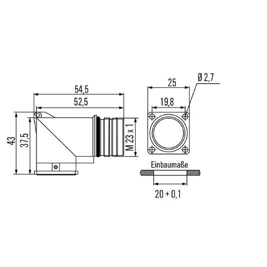 1170330000 - Compact 25x25 Sensor Connector with Copper-Zinc Housing
