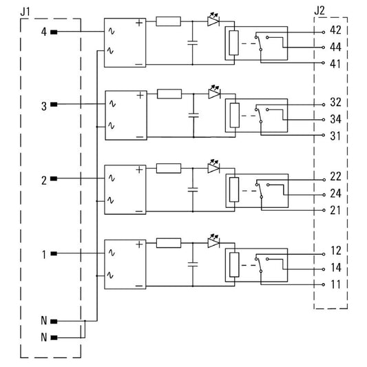 1447540000 - UL Certified 24V AC/DC Relay, 66mm x 87mm, LED Indicators