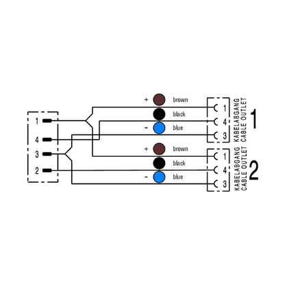 1093251000 - 10m M12/M8 Sensor/Actuator Line, 3 Poles, Twin Cabling