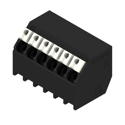 1885220000 - 3.50mm 6-Pole Black PCB Terminals, 135° Angle, Push-In Connection  (Pack of 25)
