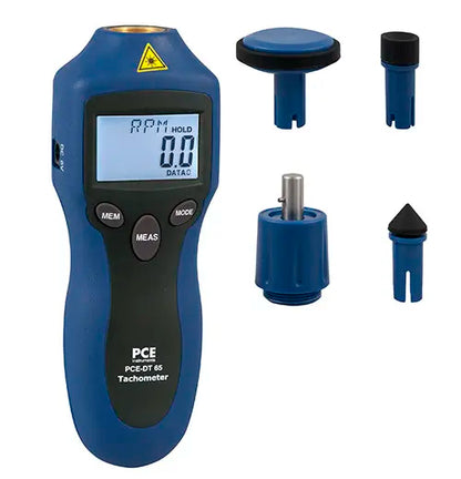 PCE-DT 65 - Digital Handheld Tachometer with Laser and Probes