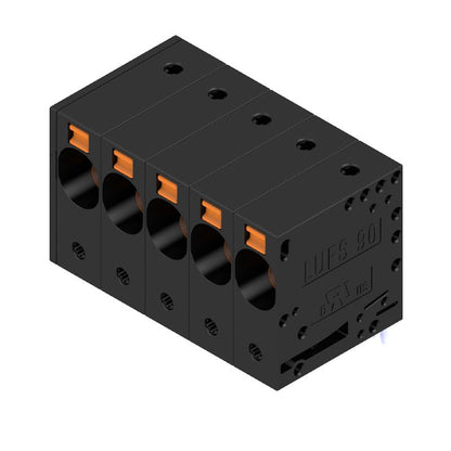 2500480000 - 5-Pole 10mm PCB Terminal Block with Black Push-In Connection  (Pack of 25)