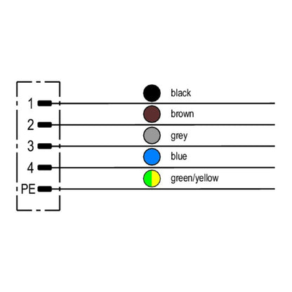 2968030000 - M12 5-Pole Female Socket with 0.2m Cable, M16 Thread