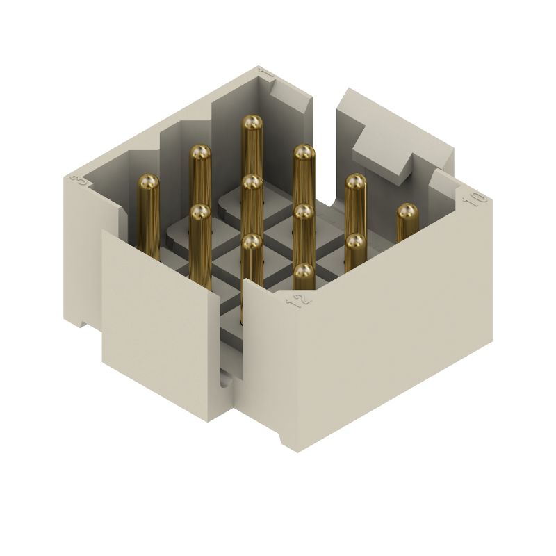 1443400000 - 12-Pole 3.2mm Gold-Plated PCB Connector, 180° Angle  (Pack of 25)